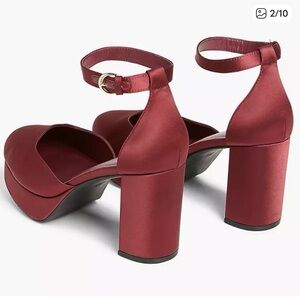 Lane Bryant Maroon Satin Platform Heels